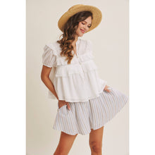 Load image into Gallery viewer, White Feminine Lace Eyelet Top