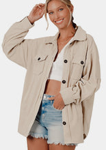 Load image into Gallery viewer, Beige Basic Fleece Shacket