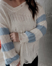 Load image into Gallery viewer, Baby Blues Distressed Sweater