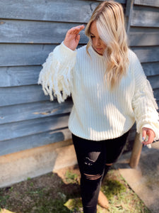 Here for the Party Fringe Sweater Curvy