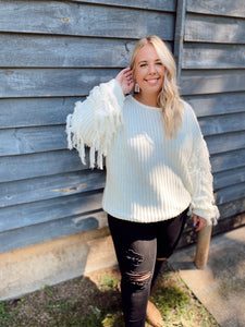Here for the Party Fringe Sweater Curvy