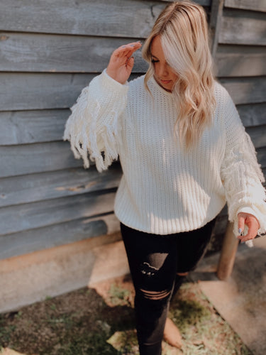Here for the Party Fringe Sweater Curvy